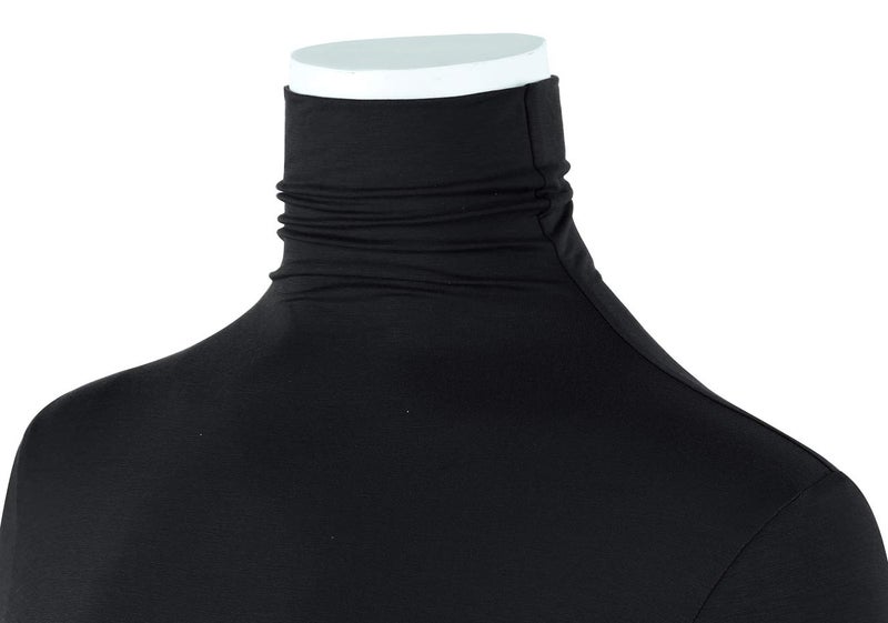 AUHEGN Women's Long Sleeve Lightweight Soft Pullover Turtleneck Tops Black X-Large - Image 4